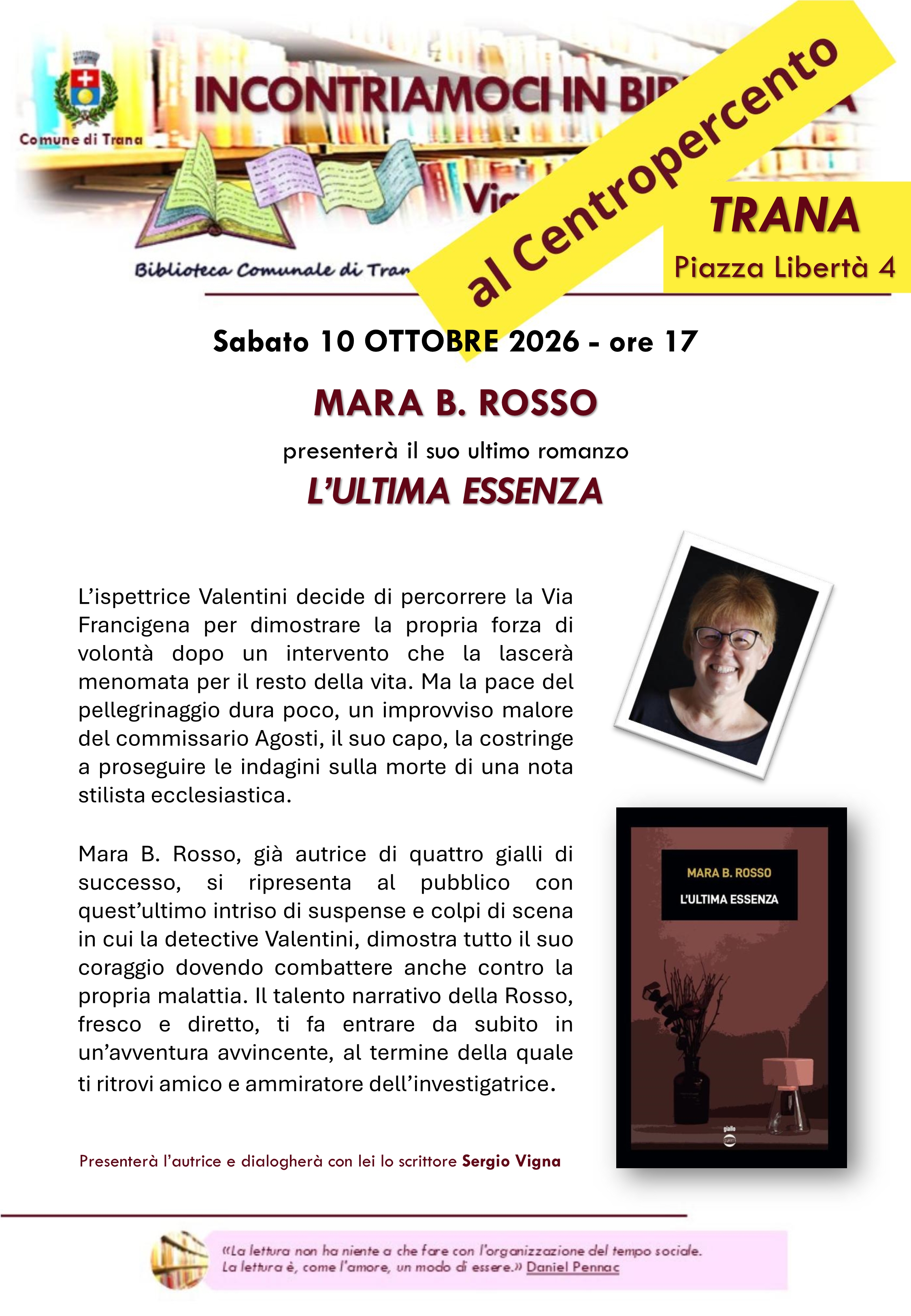 Presentazione del romanzo ''L'ultima essenza''